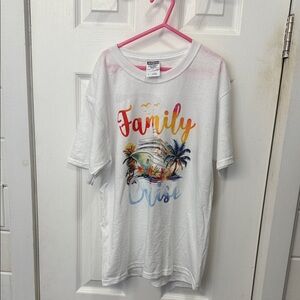 Gildan White T-Shirt with Colorful Family Cruise Design HAND MADE